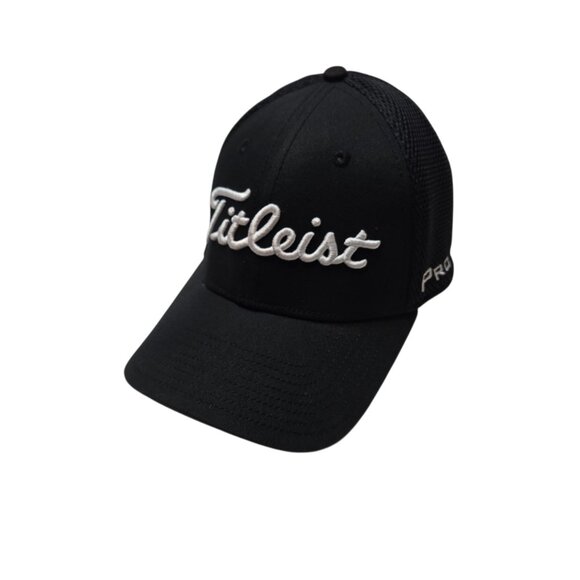 Titleist FJ Hat Cap Fitted Mens Large XLarge Black Mesh Golf Pro V1 New Era - Picture 4 of 10